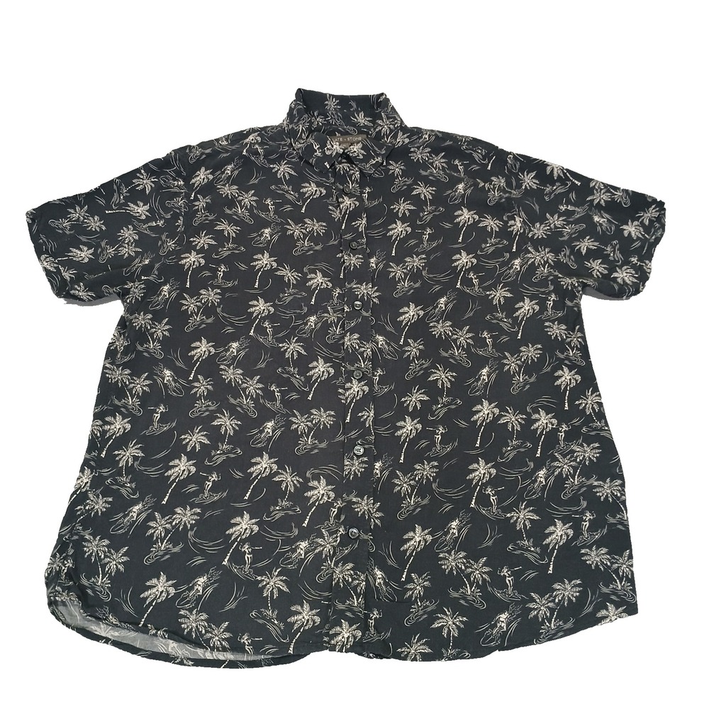 Slate & Stone Navy White Hawaiian Short Sleeve Button‎ Up Size XL Mens Shirt